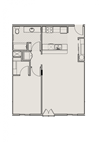 Bell Tower Old Town Square 2D 1 bedroom floor plan